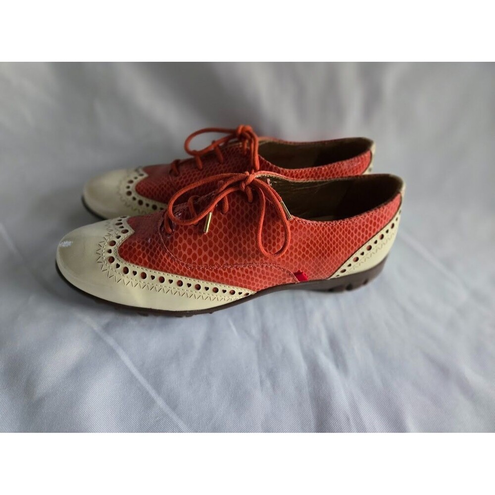 MARC JOSEPH NEW YORK Shoes Oxford Golf Shoes Leather Lace up Coral Women 7.5